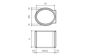 Schachtring oval unbewehrt WN 90 cm LN 110 cm