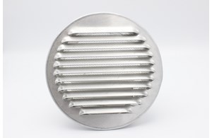 Ventilationseinsatz Aluminium mit Stutzen und Fliegengitter