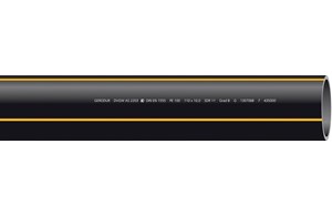 GEROthen Druckrohre Gas PE100-RC / S5 / 5 bar, gelbgestreift, Länge 10 m