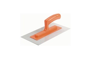 Glättekelle 28/14 cm Kunststoff mit gebogenem Heft orange
