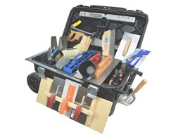 Gipser Werkzeugkiste Kunststoff mit 39 Werkzeugen