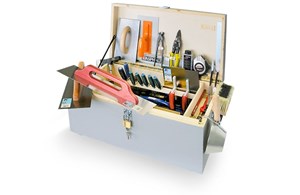 Gipser Werkzeugkiste Holz mit 39 Werkzeugen